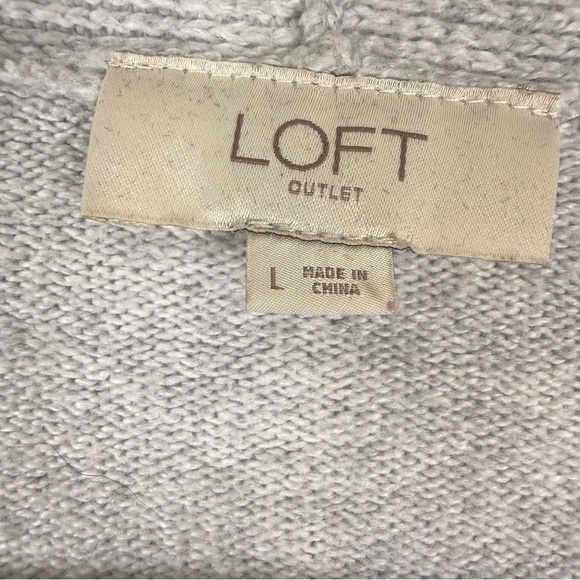 LOFT Outlet Women’s Cardigan Sweater, Color: Grey, Size: L - Picture 2 of 5